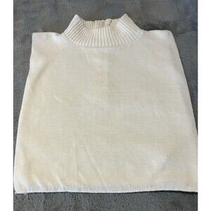 Vintage Baar & Beards Zip up Mock Turtleneck Knit Dickie Winter White OS